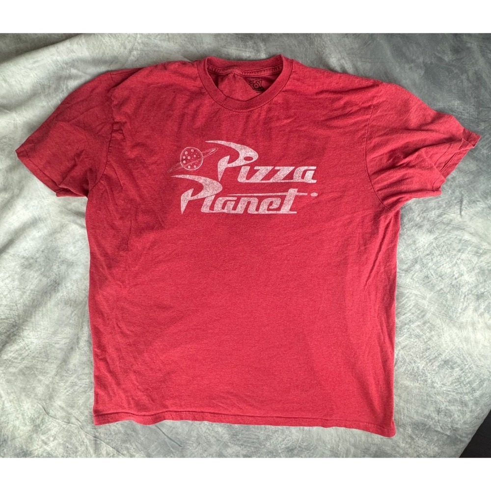 Disney Toy Story Pizza Planet Shirt Mens 2XL Red Heather Graphic Tee Pixar Movie